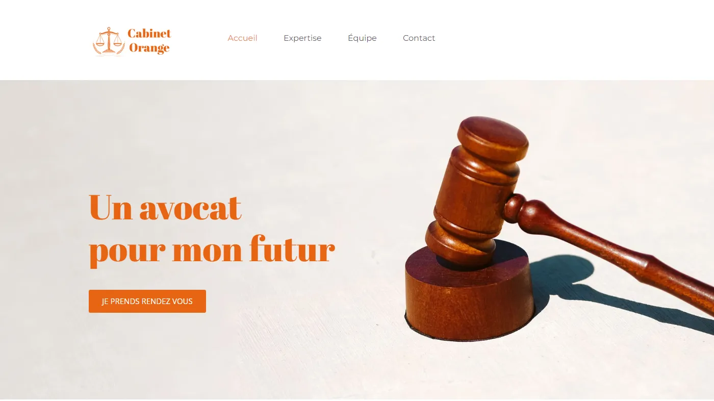 Theme for website creation of Cabinet Orange
